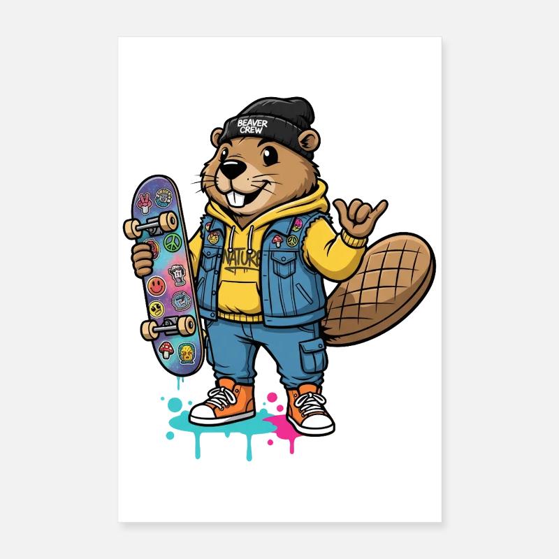 Biber Skateboarder Crew Poster 40x60 cm