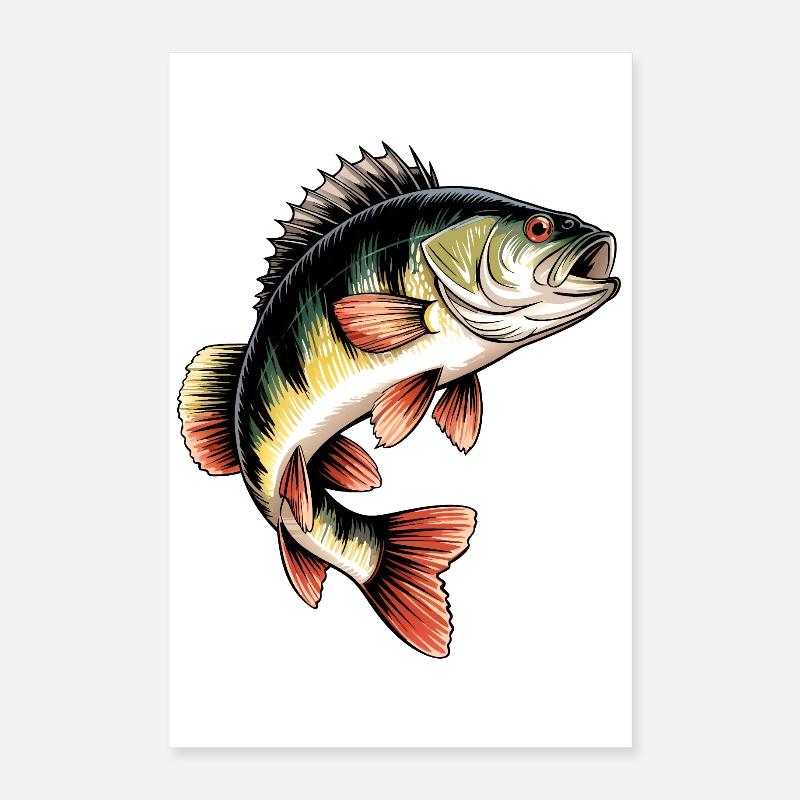 Perch Motif Poster 16" x 24" (40x60 cm)