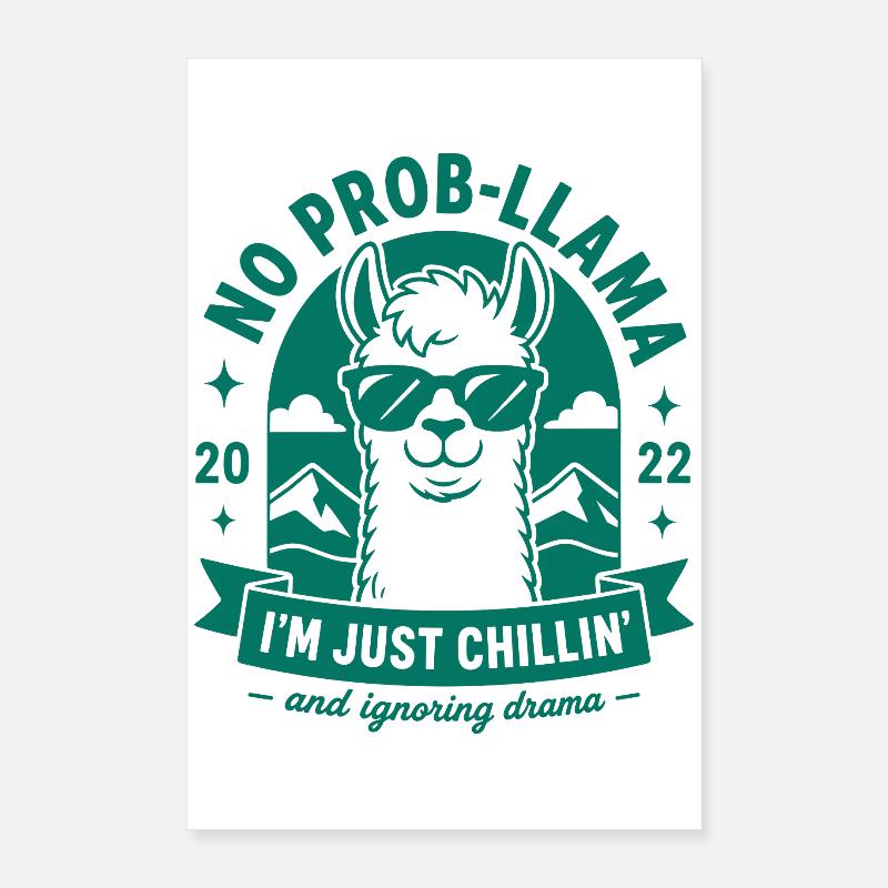 Caffeine Llamaste No Drama Poster 16" x 24" (40x60 cm)