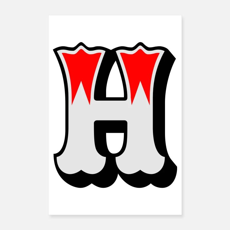 Buchstabe - H Poster 40 x 60 cm