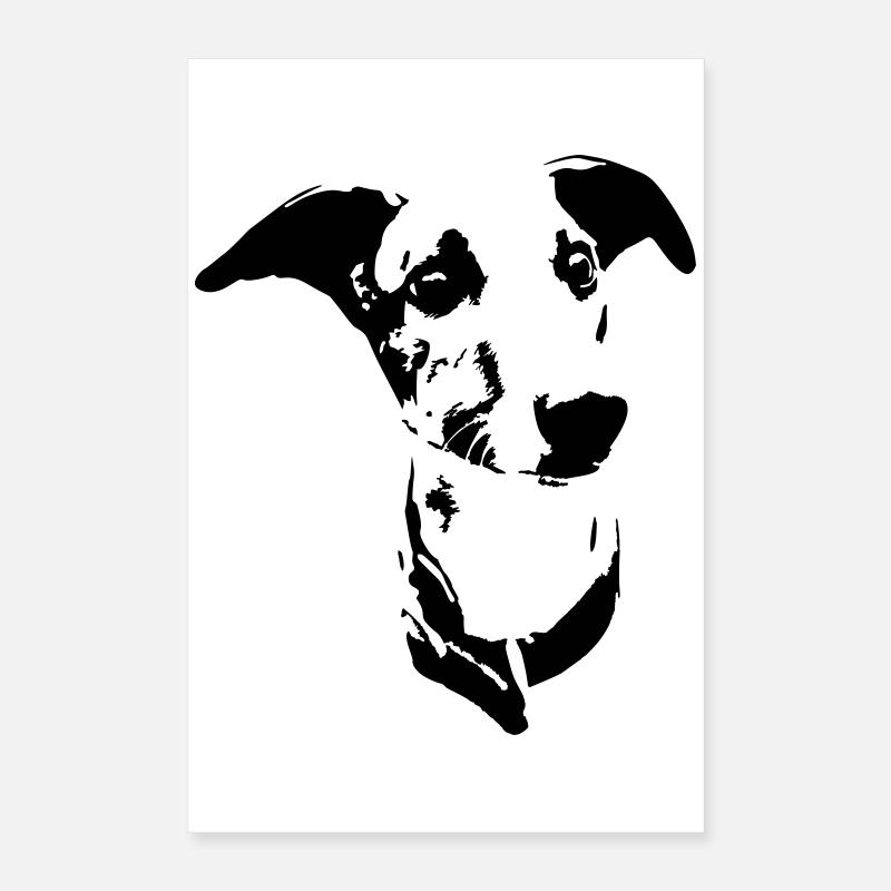 Whippet head Poster 16" x 24" (40x60 cm)