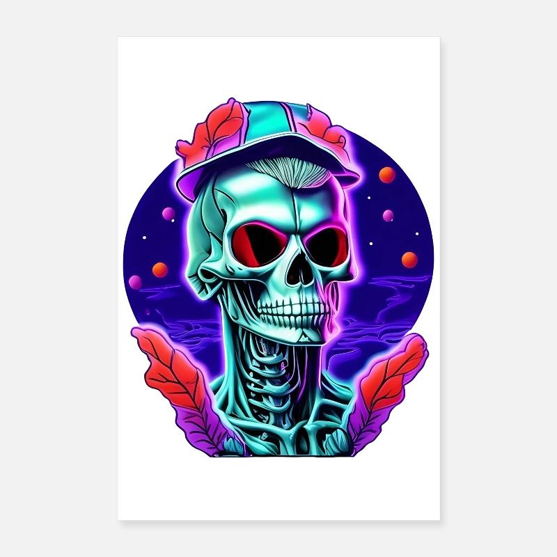 Skeleton with cap Poster 16" x 24" (40x60 cm)