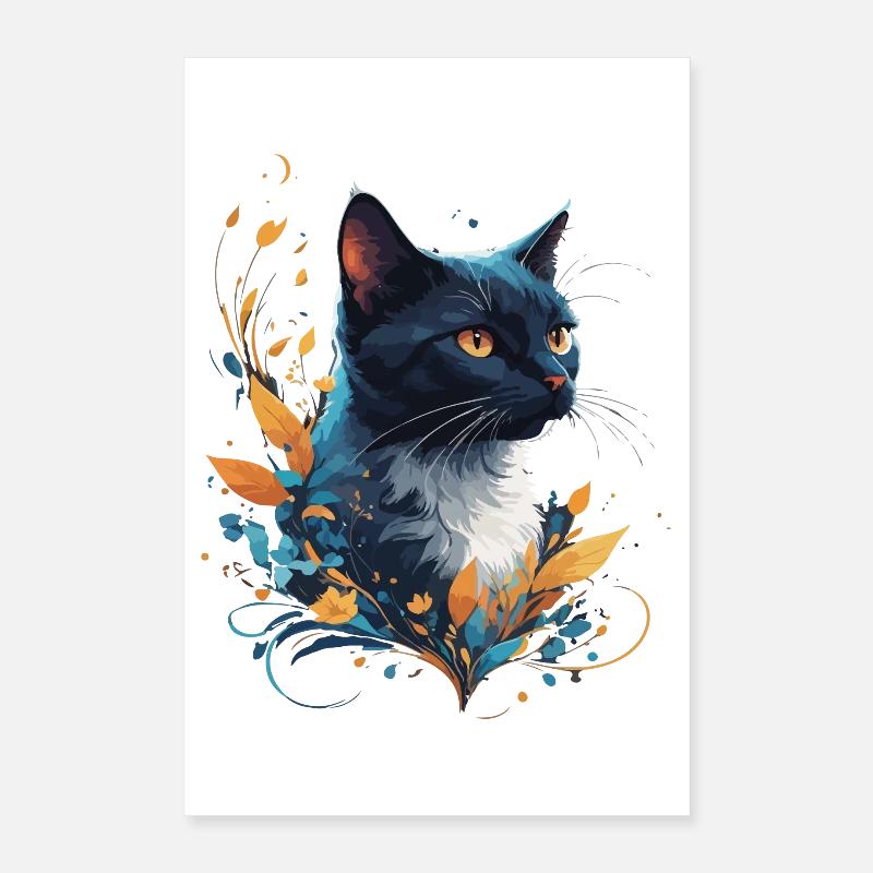 Bunte Katze Poster 40x60 cm