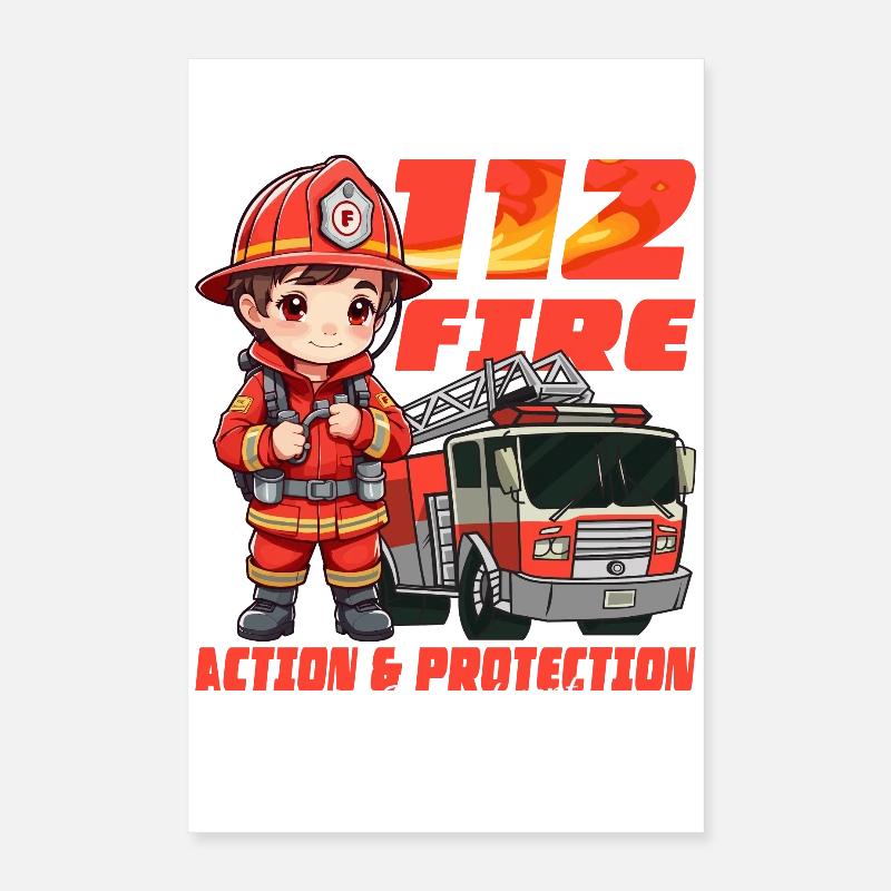 Little Firefighter Poster 16" x 24" (40x60 cm)