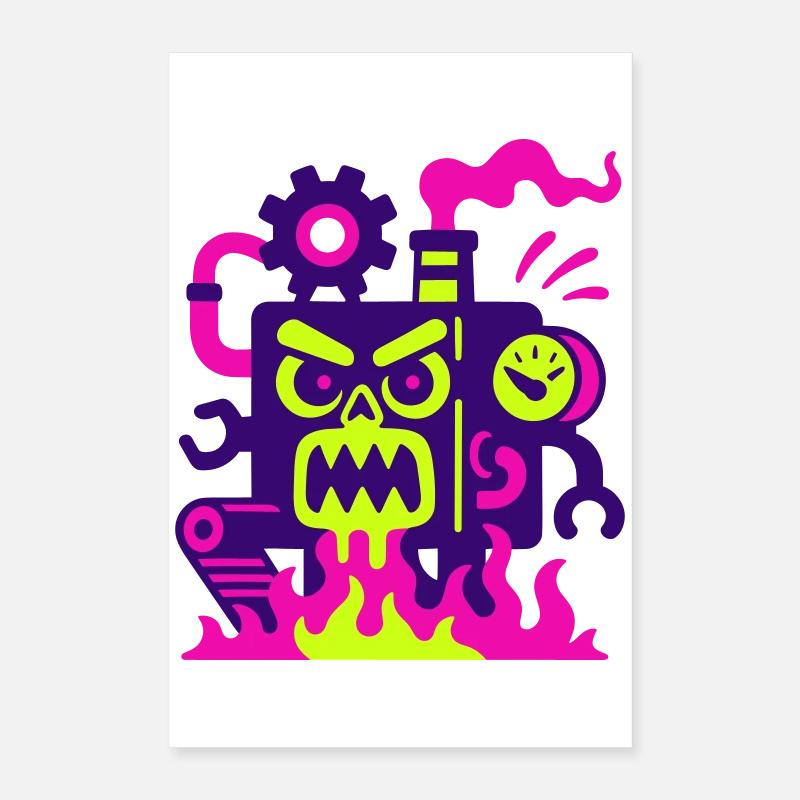 Monster Machine on Fire Poster 40x60 cm