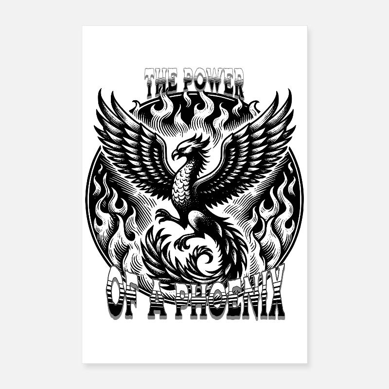 Phénix ardent avec le feu Poster 40 x 60 cm