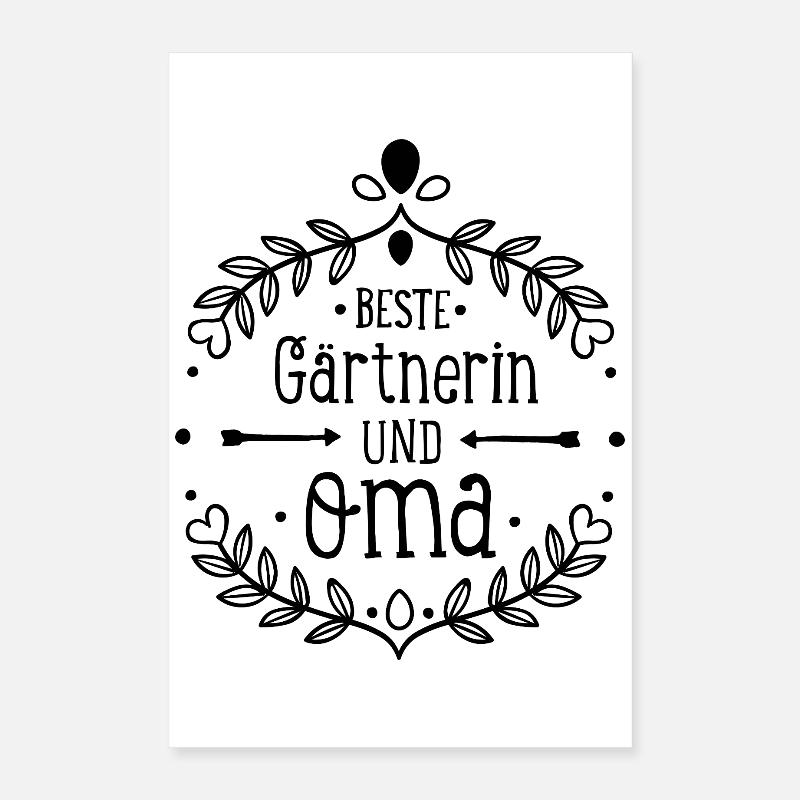 Beste Gärtnerin und Oma Geschenk Hobbygärtnerin Poster 40x60 cm