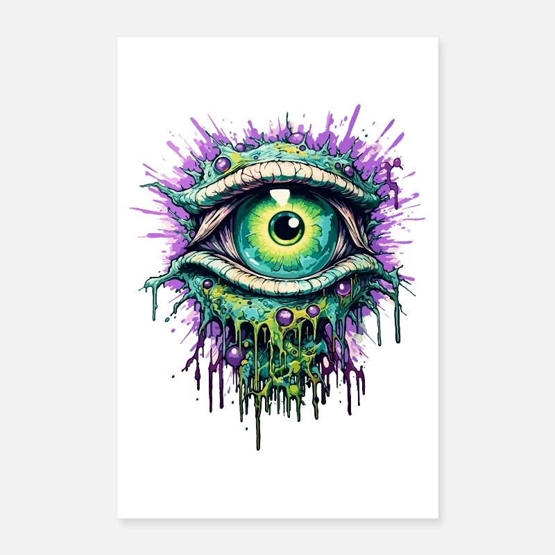 Psychedelic Eye, Voyage coloré LSD Drogues Poster 40 x 60 cm