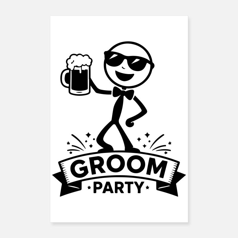 Team Groom Bräutigam Poster 16" x 24" (40x60 cm)