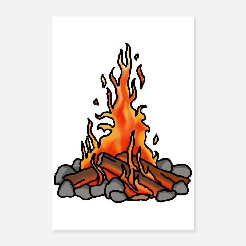 Feu de camp Poster 40 x 60 cm