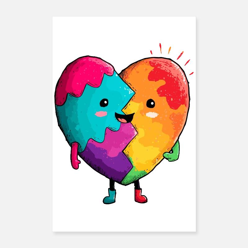 Rainbow Heart Hug Poster 16" x 24" (40x60 cm)