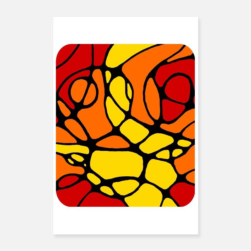 Conception abstraite moderne neurographique Poster 40 x 60 cm