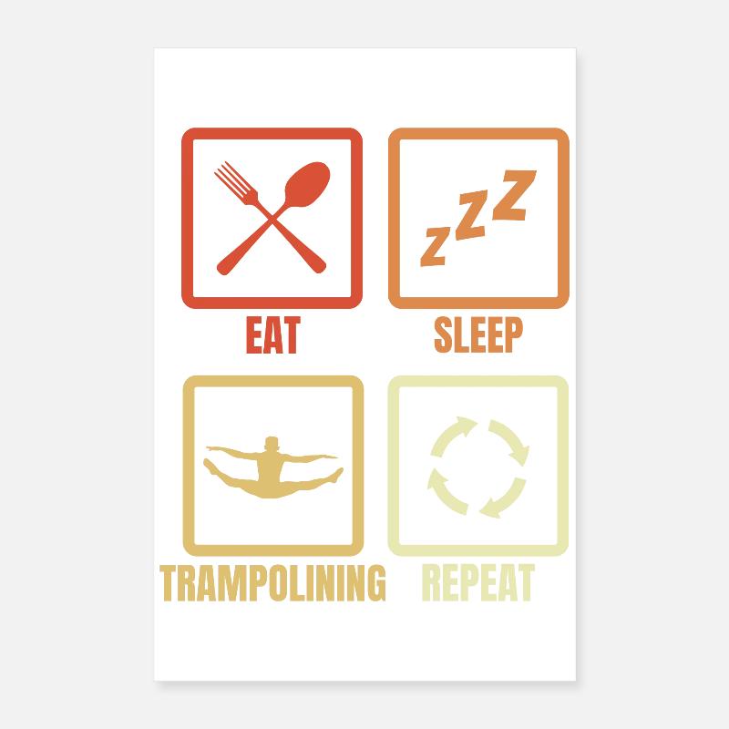 Eat Sleep Trampoline Repeat Poster 40x60 cm