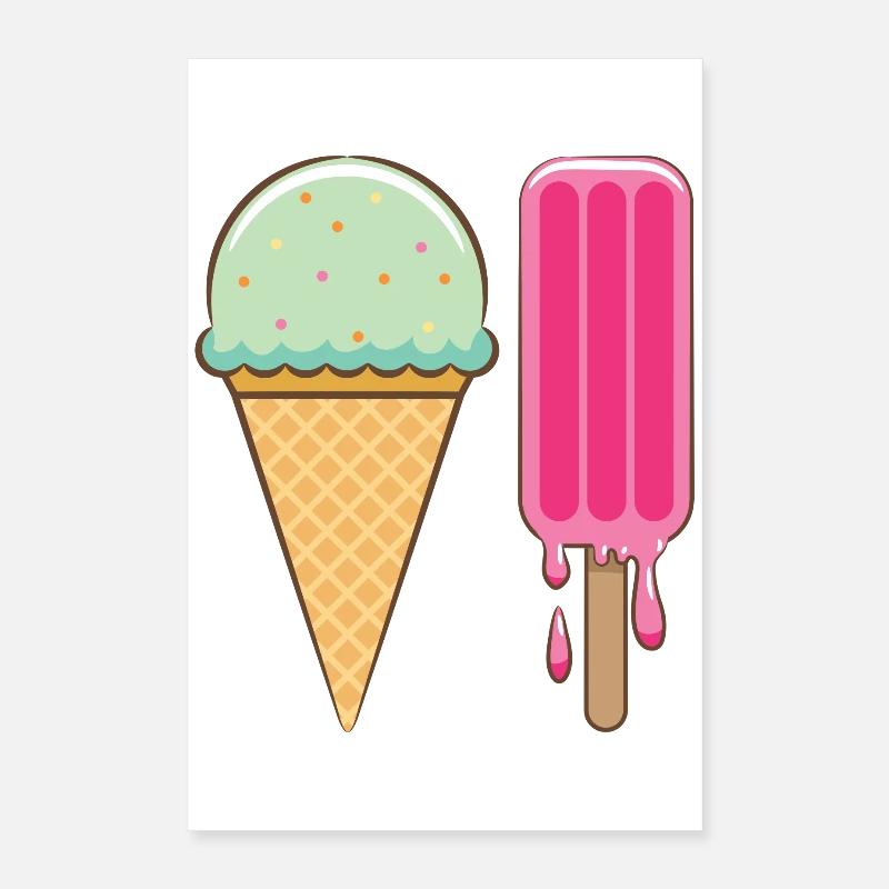 J’aime la crème glacée Poster 40 x 60 cm