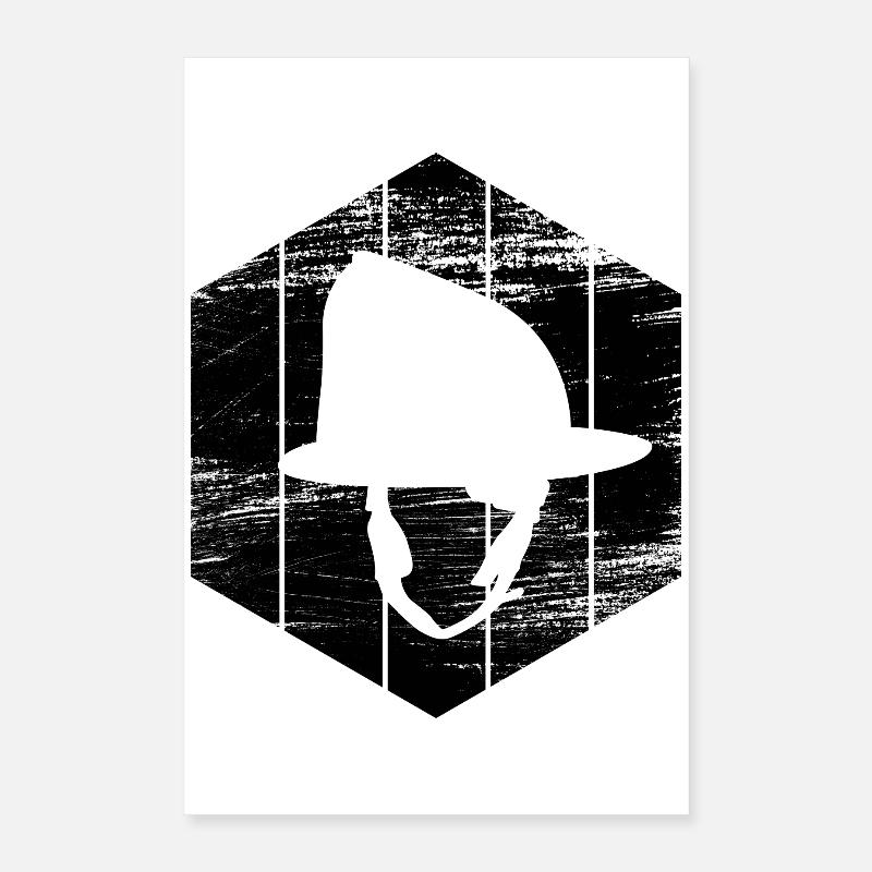 Casque de pompier Poster 40 x 60 cm