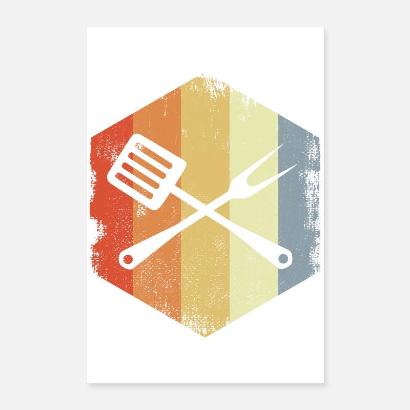 Retro Kochutensilien Poster 40x60 cm