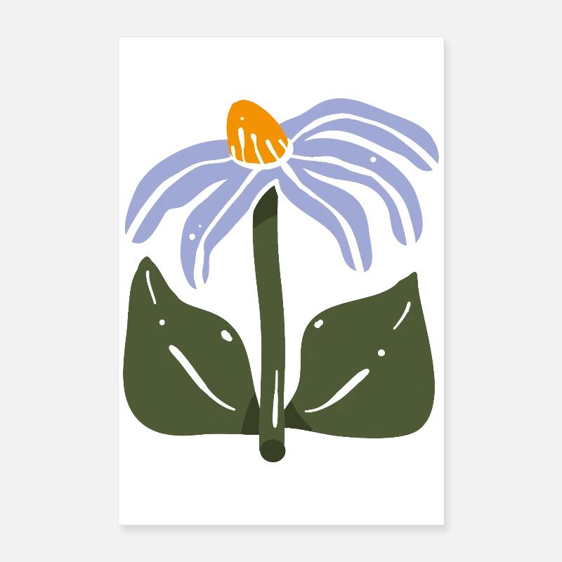 Fleur sauvage stylisée Poster 40 x 60 cm