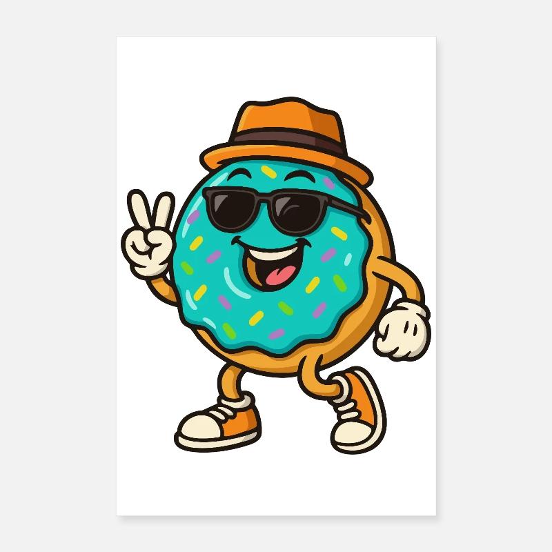 Donut souriant Poster 40 x 60 cm