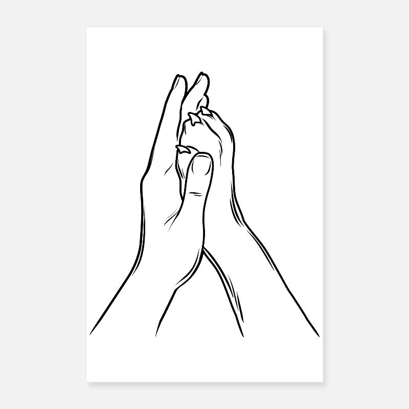 Main + patte de chien - High Five - Dog Fan Poster 40 x 60 cm