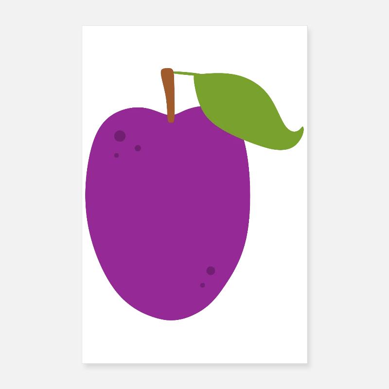 Illustration vibrante de fruit de prune Poster 40 x 60 cm