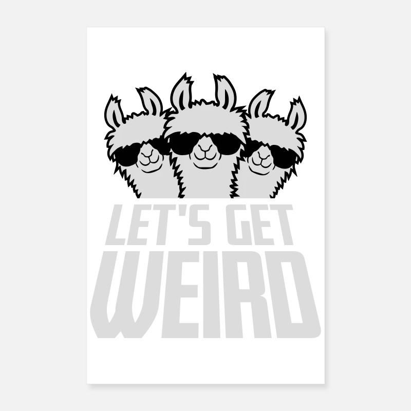 Let's Get Weird 3 Lama Freunde Team Sonnenbrille Poster 40x60 cm