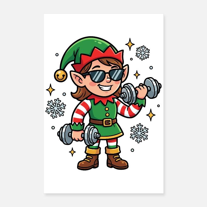 Fun workout for women with Christmas elf gestures Poster 16" x 24" (40x60 cm)