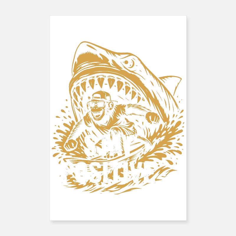 Reste positif, éclaboussure de requin Poster 40 x 60 cm