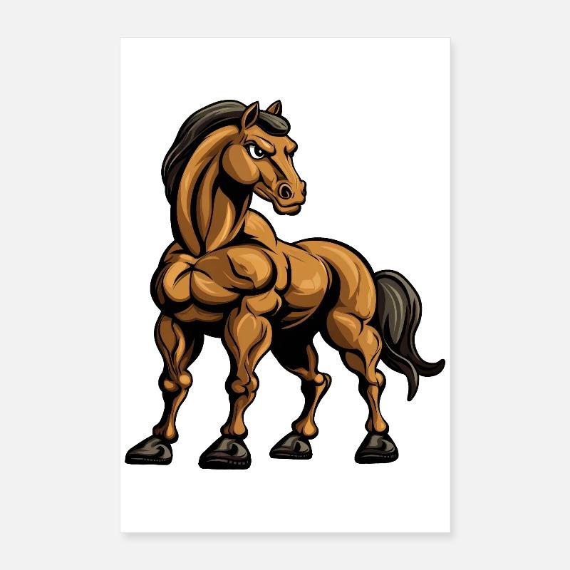 Extrem starkes Pferd mit Muskeln Poster 40x60 cm
