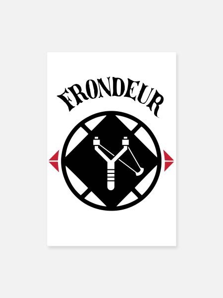 Emblème Frondeur - Poster 40 x 60 cm - blanc - Devant