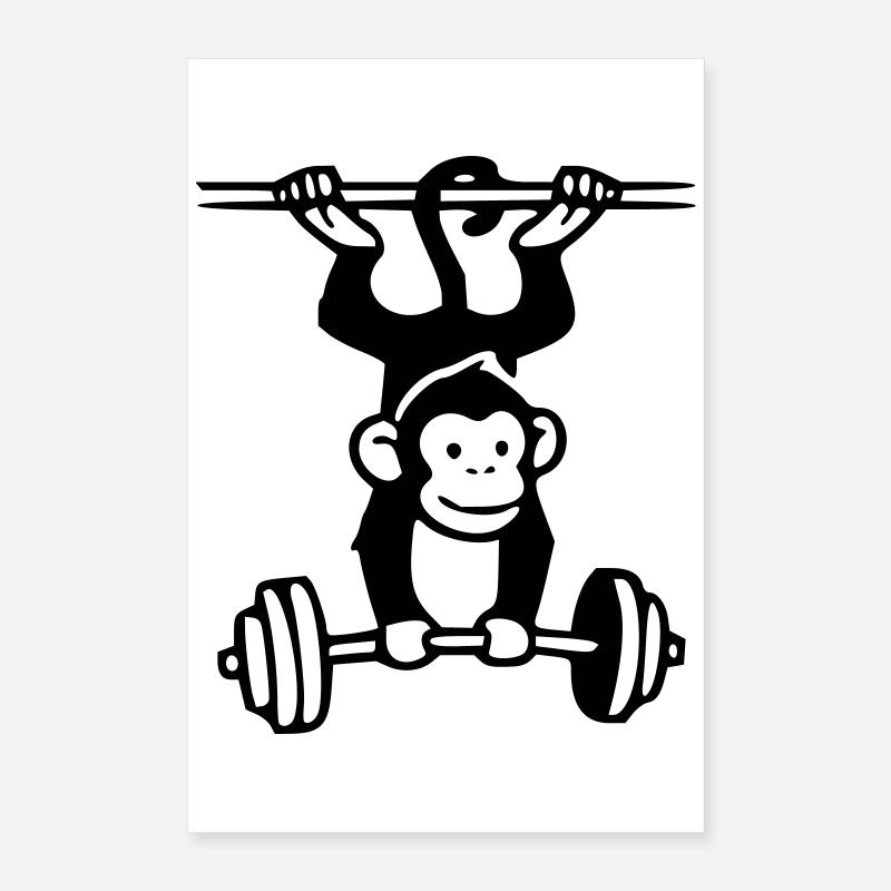 Primate Power - Gym Monkey Poster 16" x 24" (40x60 cm)