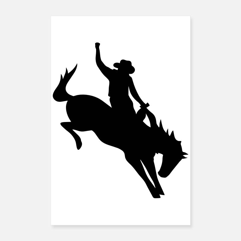 Rodeo Riding on a wild horse Poster 16" x 24" (40x60 cm)