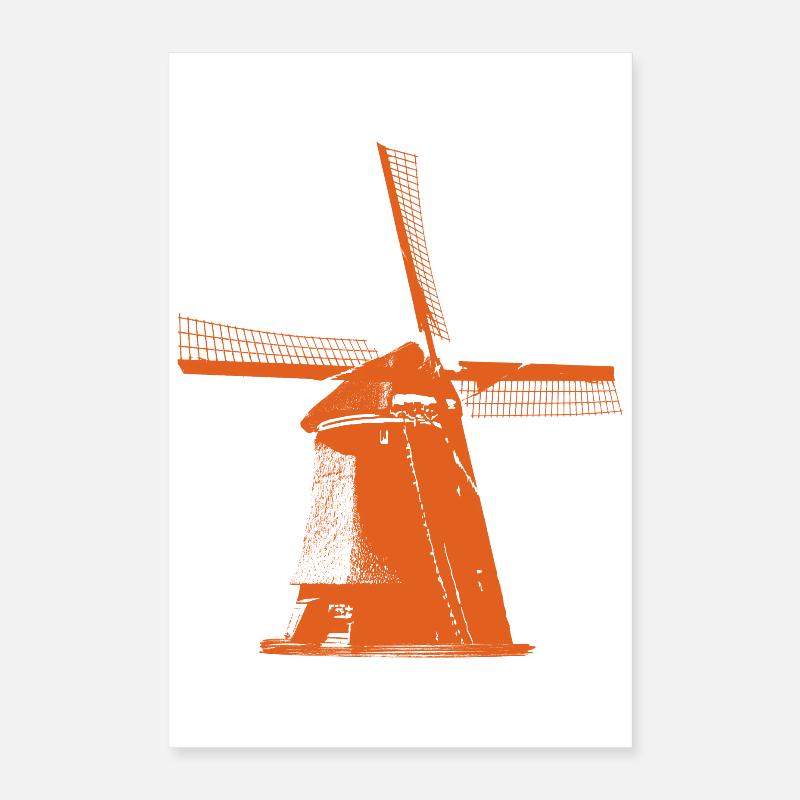 Windmill Netherlands Poster 16" x 24" (40x60 cm)
