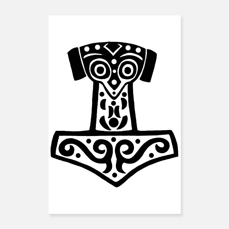 Marteau de Thor noir Poster 40 x 60 cm