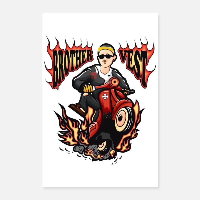 Cyclomoteur cyclomoteur Poster 40 x 60 cm