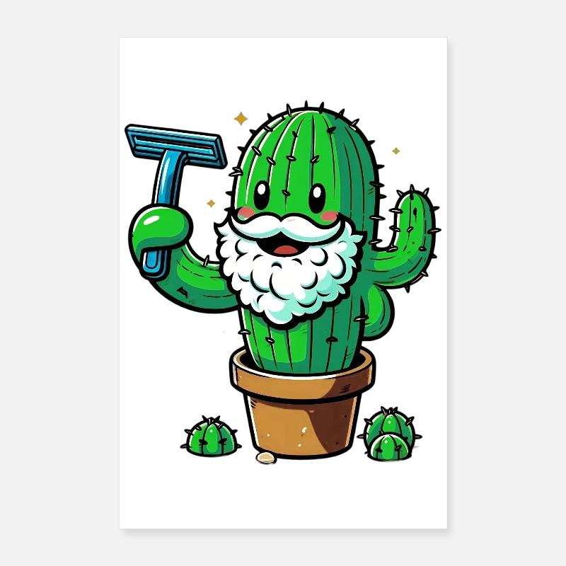 Cactus rasiert sich den Bart Poster 40x60 cm