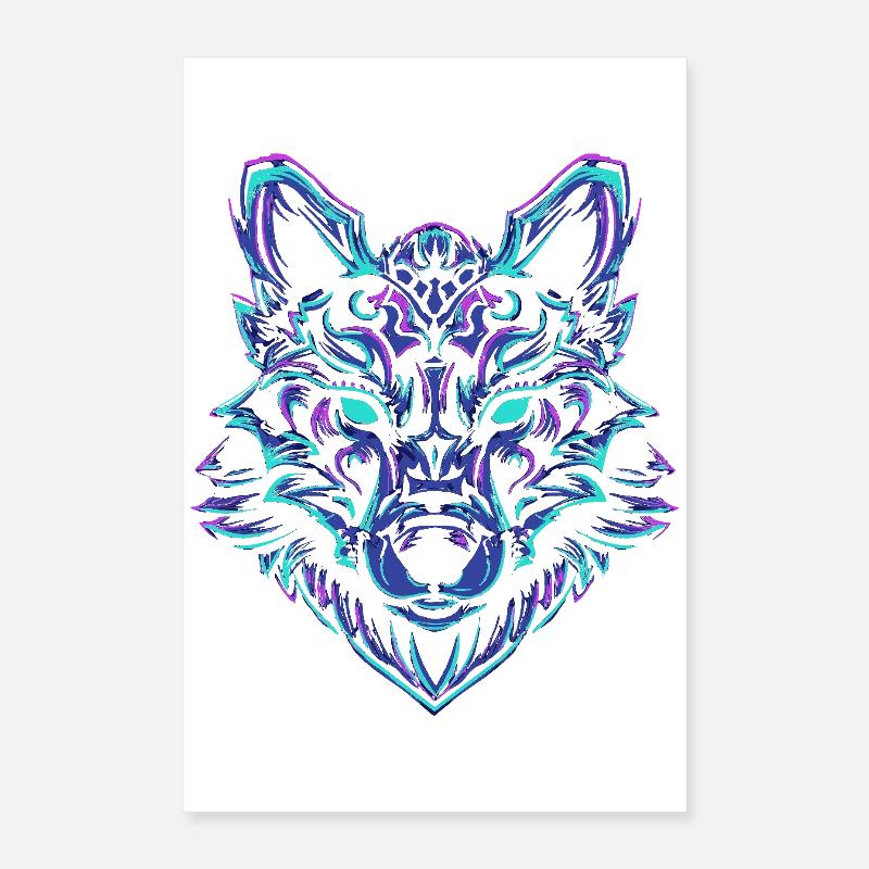 NéonWolf Poster 40 x 60 cm