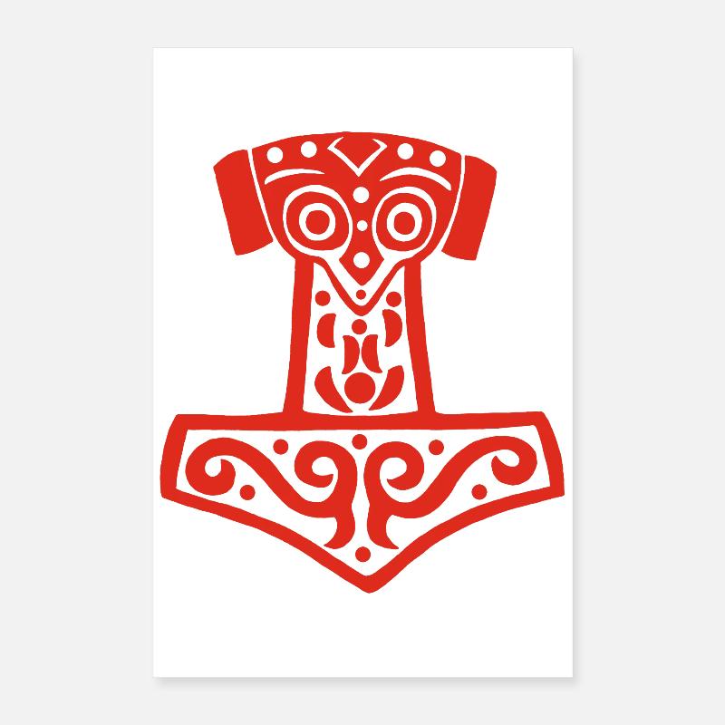 Thors Hammer (Rot) Poster 40x60 cm