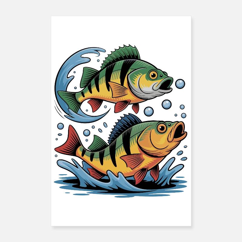 Deux perches – Conception de pêcheurs pour pêcheurs sportifs Poster 40 x 60 cm