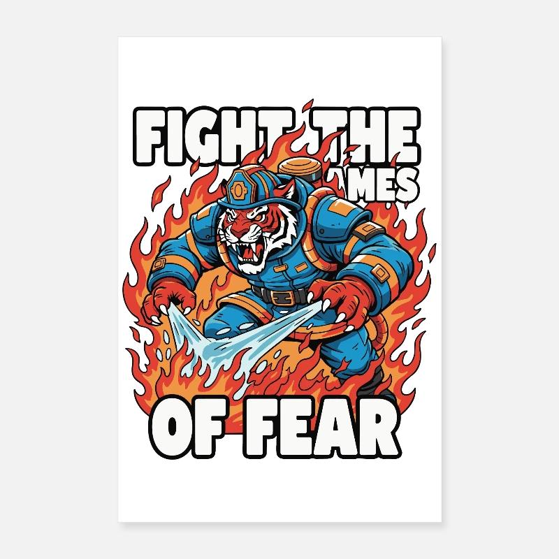 FireTiger combattant la peur Poster 40 x 60 cm