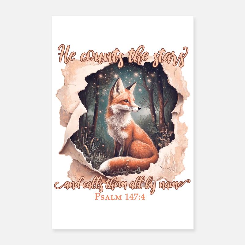 Citation biblique chrétienne de Fox Poster 40 x 60 cm