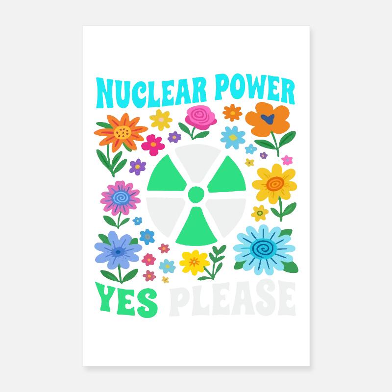 Atomkraft ja bitte mit Blumen Poster 40x60 cm