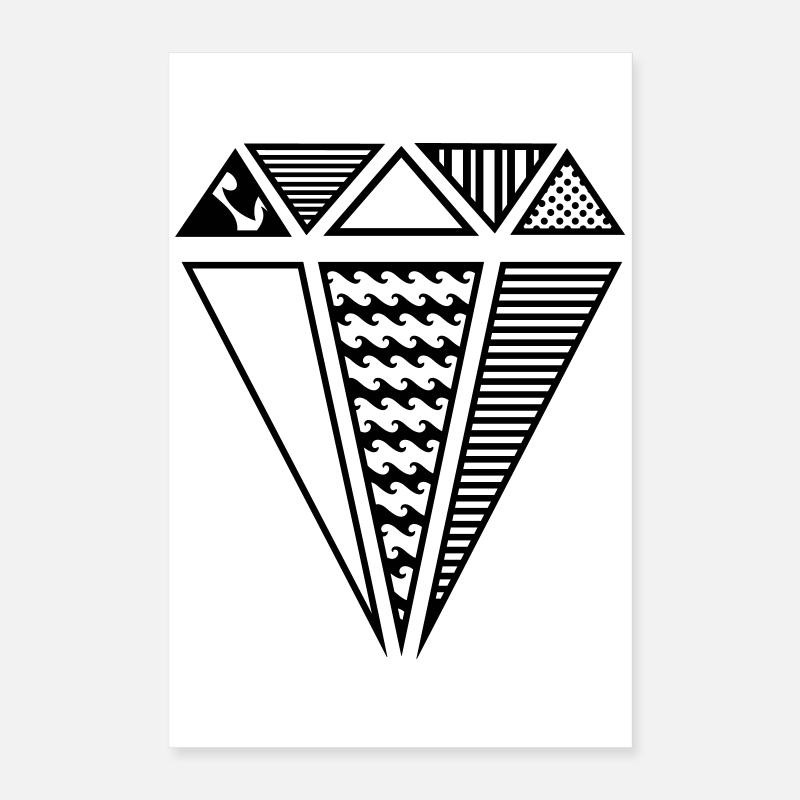 Une forme de diamant avec des motifs différents Poster 40 x 60 cm