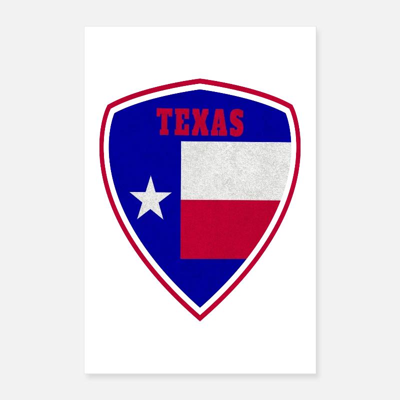 Texas Blason emblème cadeau de drapeau Poster 40 x 60 cm