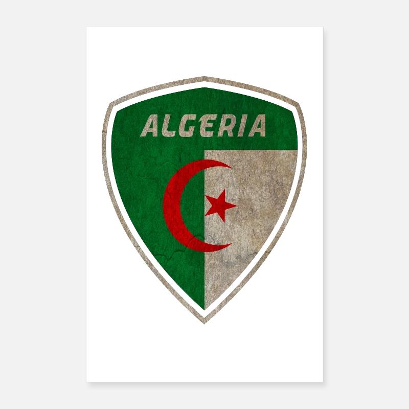 Algerien Wappen Vintage / Geschenk Algier Poster 40x60 cm
