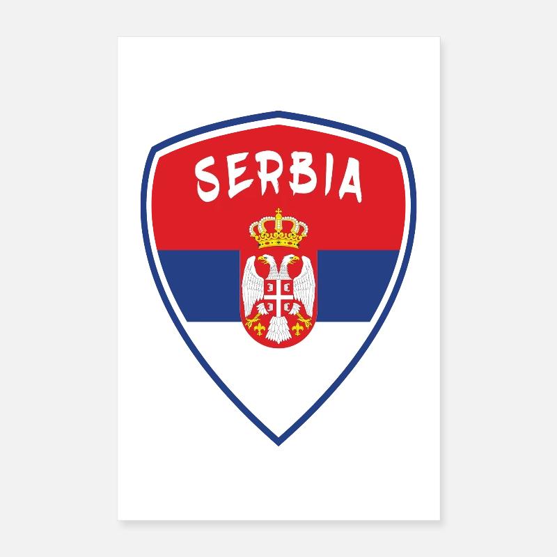 Serbie Armoiries Conception / Cadeau De Belgrade Balkans Poster 40 x 60 cm