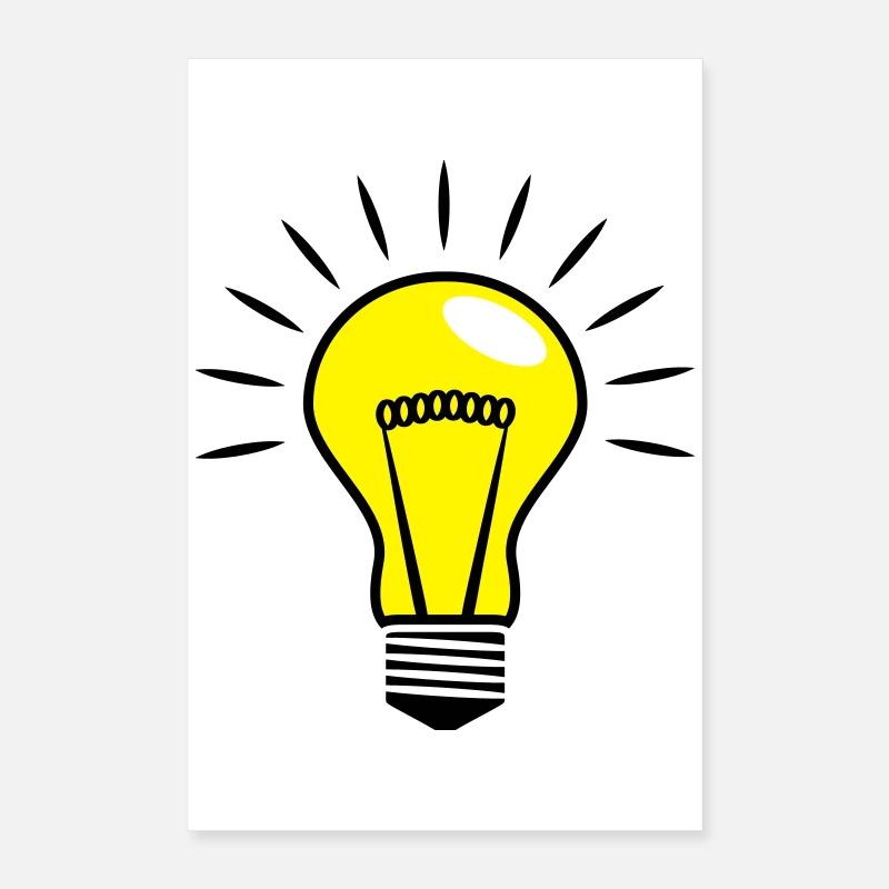 Light bulb Comic Vector 3 Color customizable Poster 16" x 24" (40x60 cm)