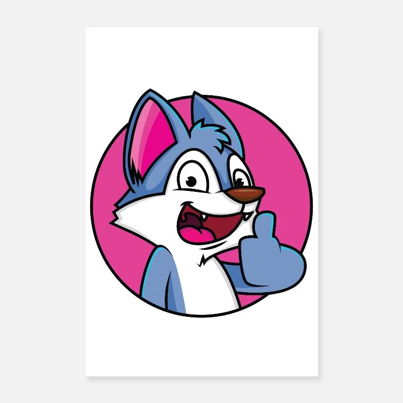 Thumbs up wolf Poster 16" x 24" (40x60 cm)