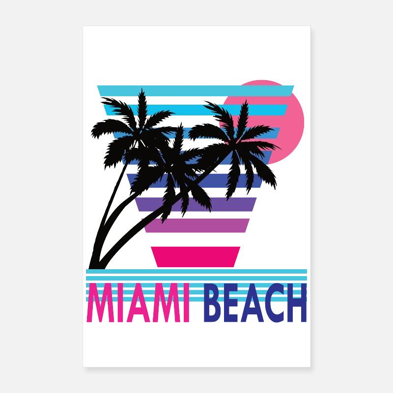 PLAGE DE MIAMI Poster 40 x 60 cm