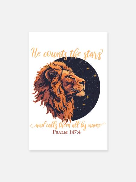 Löwe Bibelvers Christlich - Poster 40x60 cm - Weiß