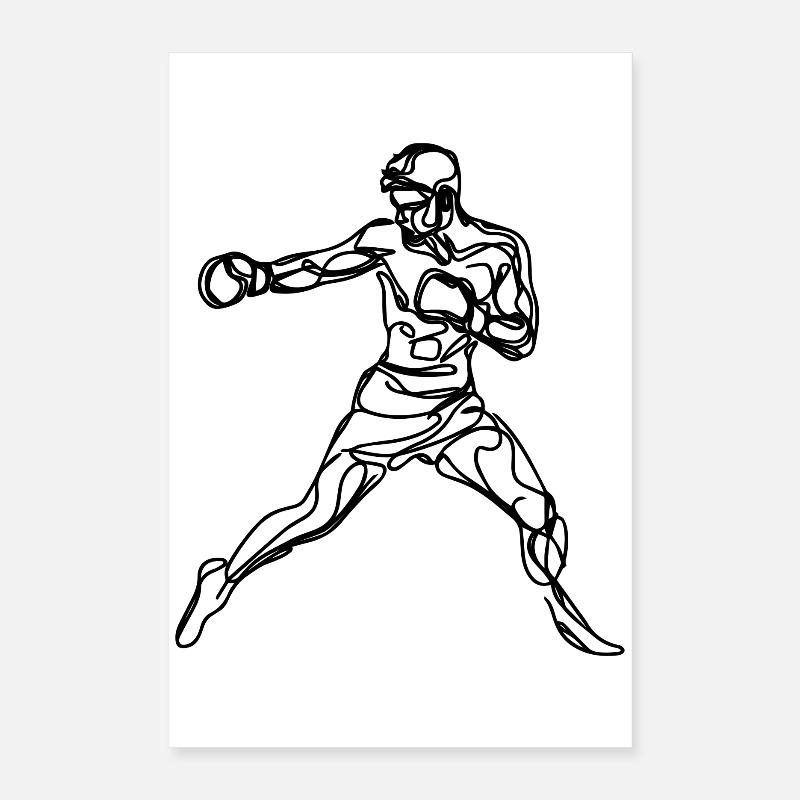 Dessin de boxe Poster 40 x 60 cm